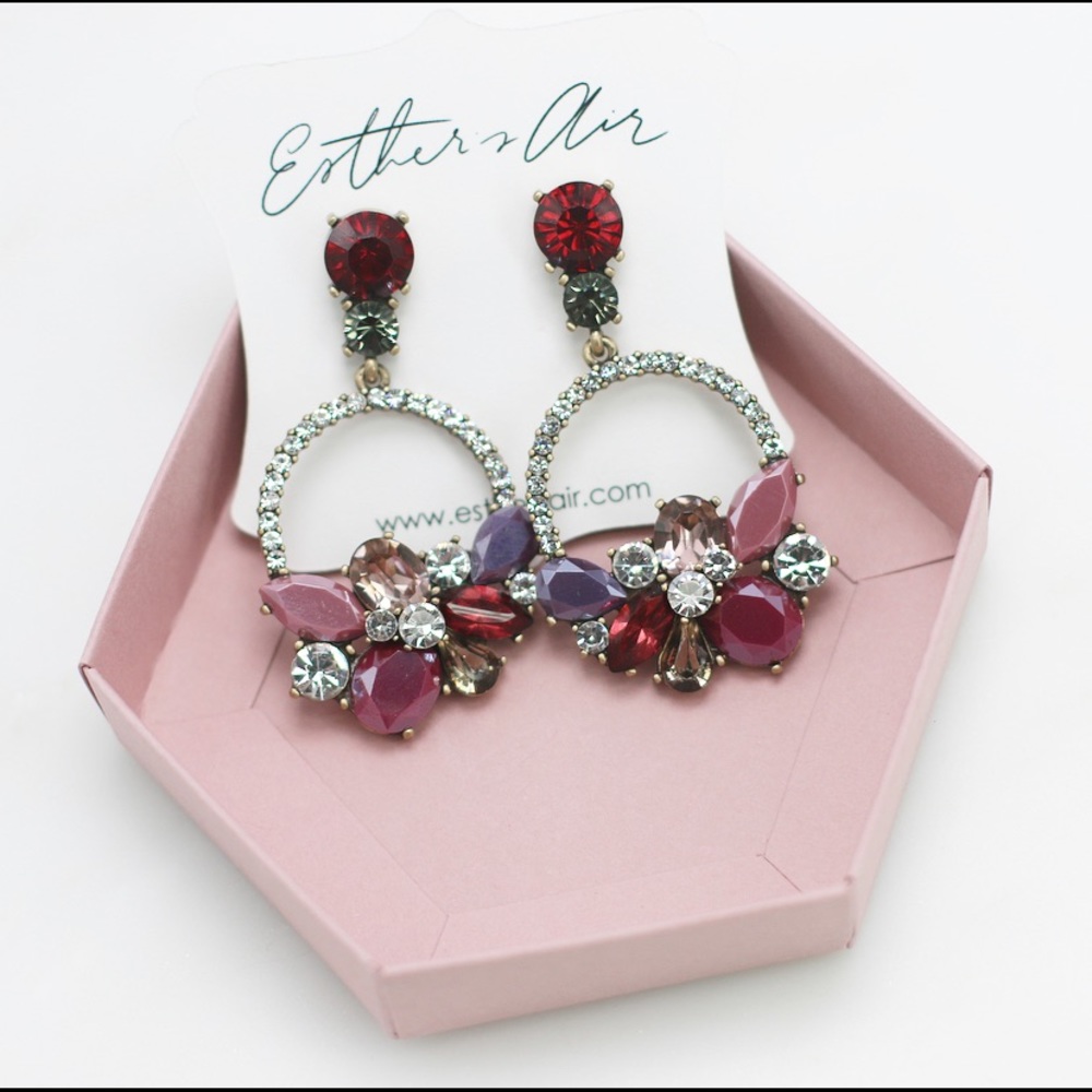 Purple cranberry mauve Statement Earrings